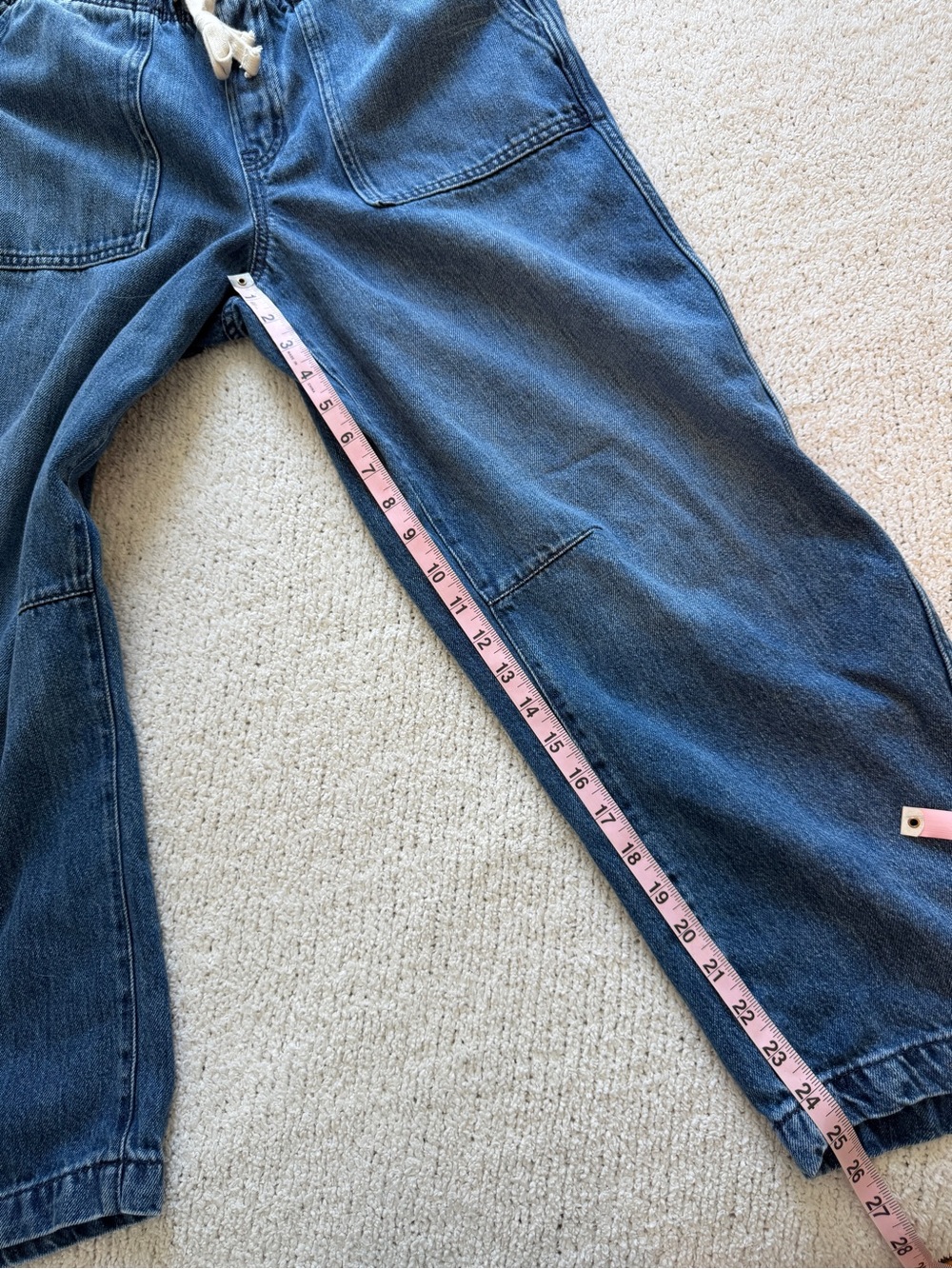 Gap Mid Rise Pull-On Barrel Jeans Medium Wash Medium - Picture 8 of 13